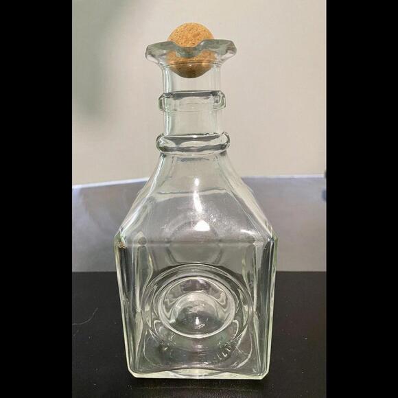 Vintage MCM Pressed Glass Empty Liquor Carafe Decanter Bottle Prohibition Time - Picture 1 of 9